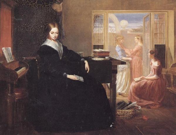 Richard Redgrave,RA The Governess:she Sees no Kind Domestic Visage Near Sweden oil painting art